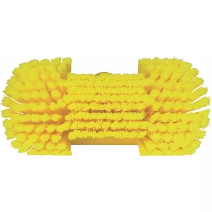 vikan-soft-bristle-yellow-scrubbing-brush-44mm-bristle-length-polyester-polypropylene-stainless-steel-bristle