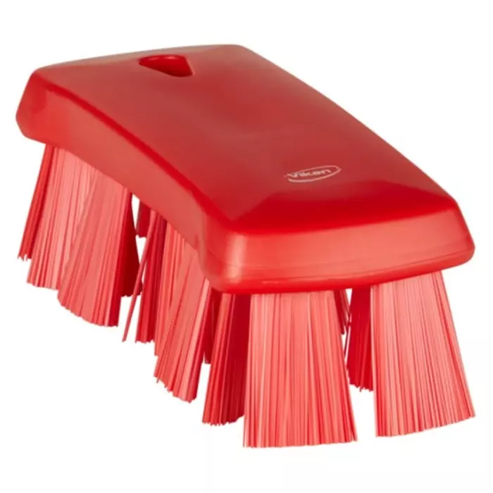 VIKAN Hand Brush Hard Polyester Bristles Red 176 mm, 38914
