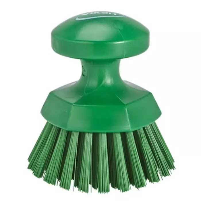 VIKAN Hand Brush Hard Polyester, Polypropylene & Stainless Steel Bristles Green 110 mm, 38852