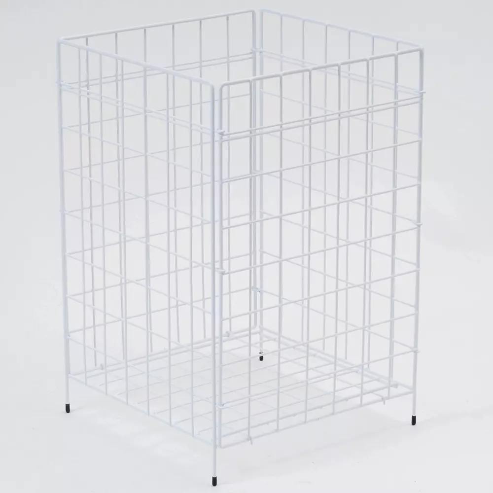 MonotaRO Foldable Trash Box Wire Type White About 80 L Capacity, 63854456