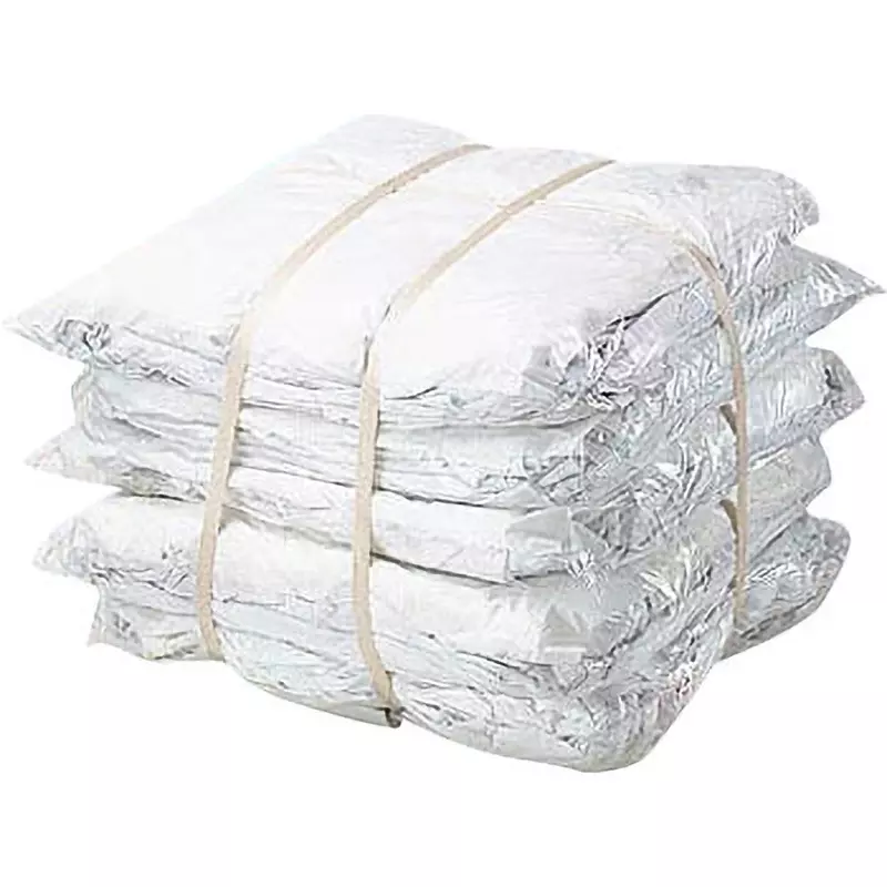 MonotaRO White Knitted Fabric Used Fabric with Dimensions Cm About 30-60 square, 6562857 (Bag of 20 Kg)