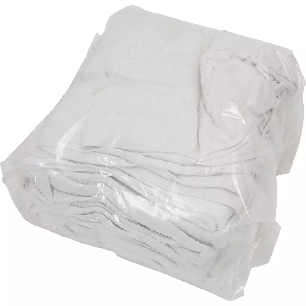 MonotaRO Waste Cloth Bath Towel Size Used Cloth White Cotton White, 76955875 (Pack of 5 Kg)