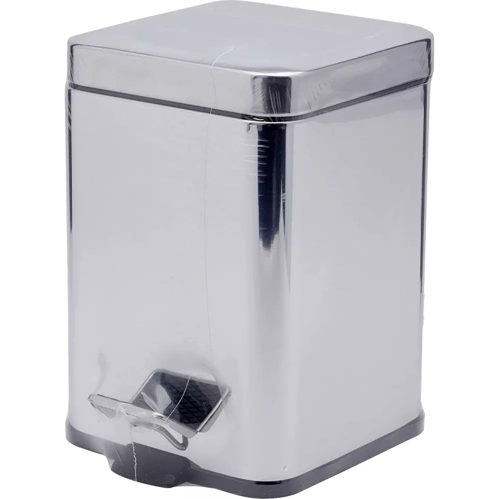 MonotaRO Trash Square Stainless Steel Pedal Type Stainless steel (SUS410) 200x200x295 mm, 504J-6L