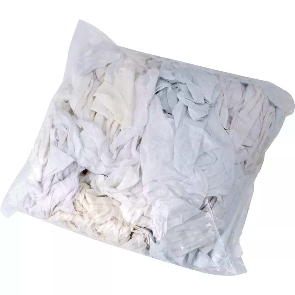 MonotaRO White Wipes Used Fabric with Dimensions Cm About 30-60 square, 31483366 (Pack of 1 Kg)