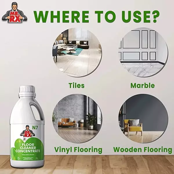 Mr. RX N7 Floor Concentrate Cleaner 1 L Bottle Liquid Fresh for Tile, Marble & Vinyl Flooring