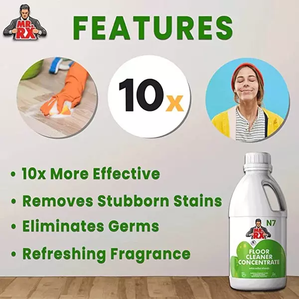 Mr. RX N7 Floor Concentrate Cleaner 1 L Bottle Liquid Fresh for Tile, Marble & Vinyl Flooring