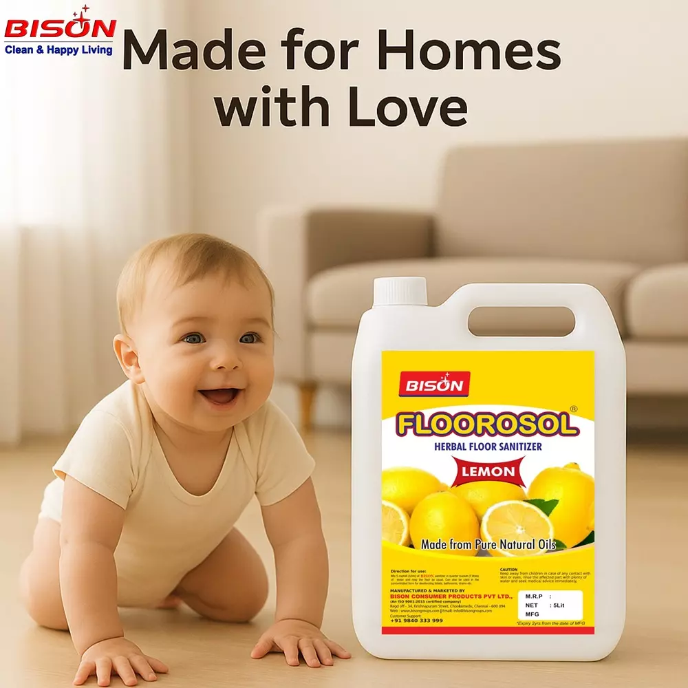 Bison Bio Clean Multi Cleaner Liquid Lemon 5 L Can for Floors Cleaning