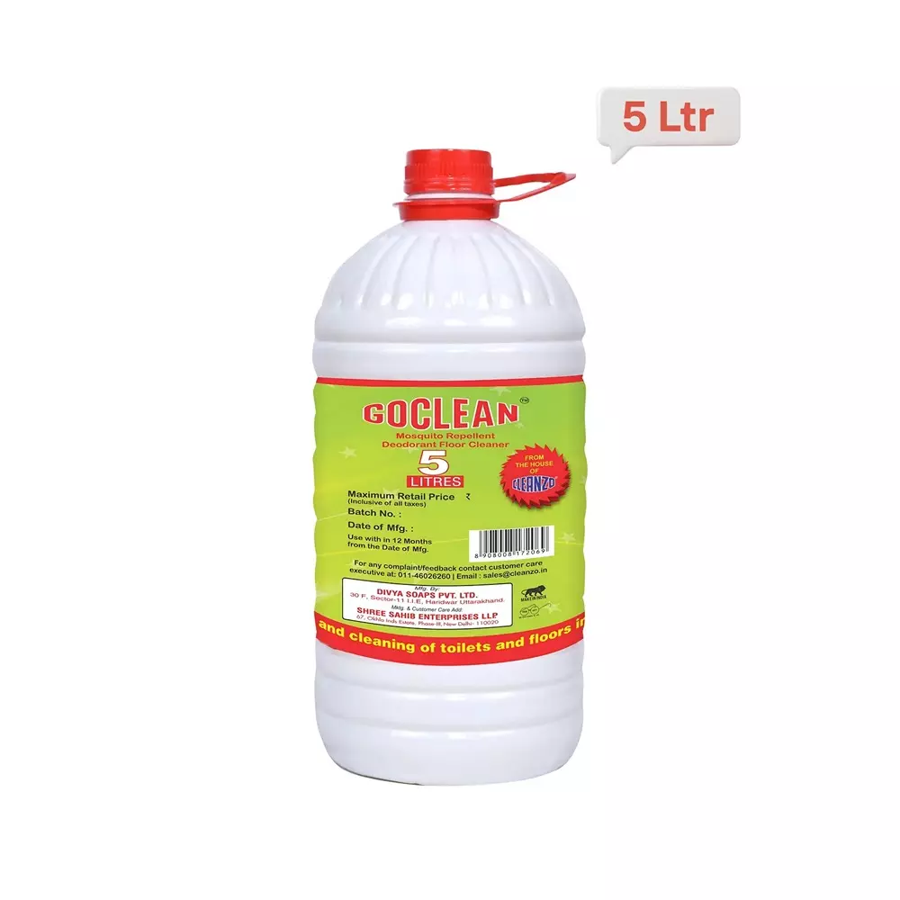 Cleanzo Go Clean Floor Cleaner 5 L Unscent Fragrance For Various Surfaces, Ensuring Versatile Usage
