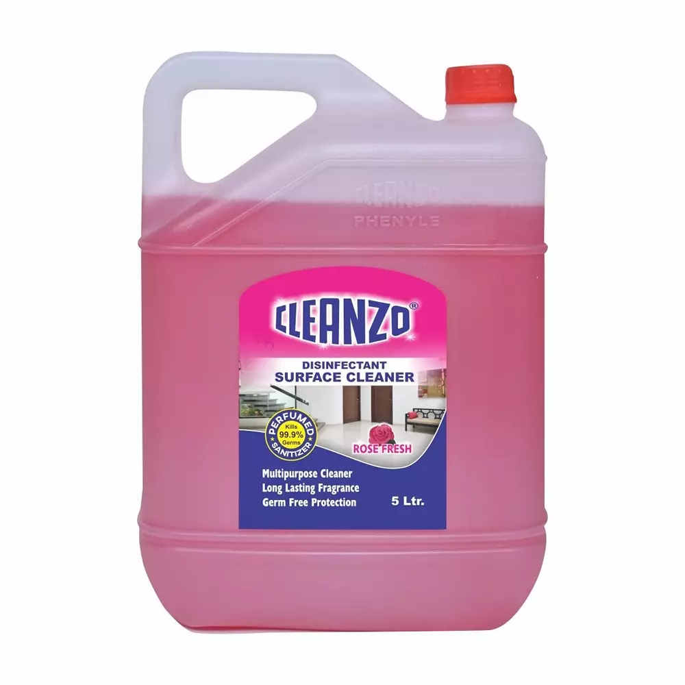 Cleanzo Disinfectant Surface & Floor Cleaner 5 L Rose Fragrance For All Floor Cleaner Mops