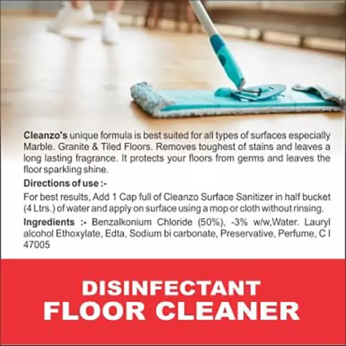 Cleanzo Disinfectant Surface & Floor Cleaner 5 L Rose Fragrance For All Floor Cleaner Mops