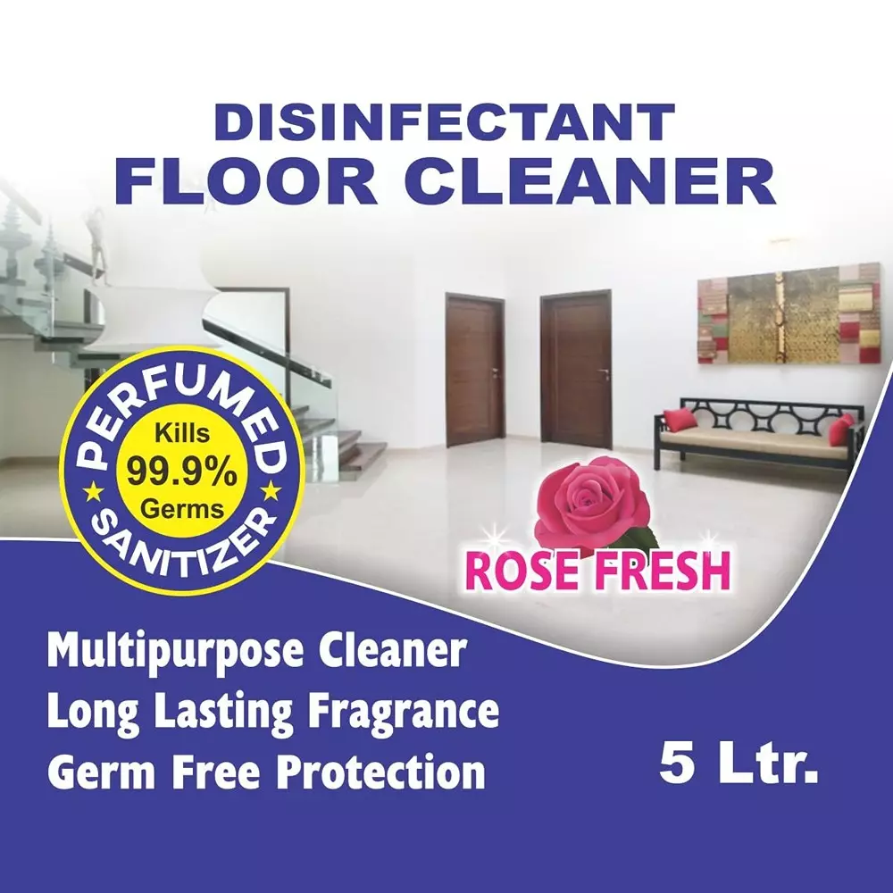Cleanzo Disinfectant Surface & Floor Cleaner 5 L Rose Fragrance For All Floor Cleaner Mops