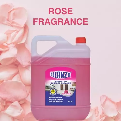 Cleanzo Disinfectant Surface & Floor Cleaner 5 L Rose Fragrance For All Floor Cleaner Mops