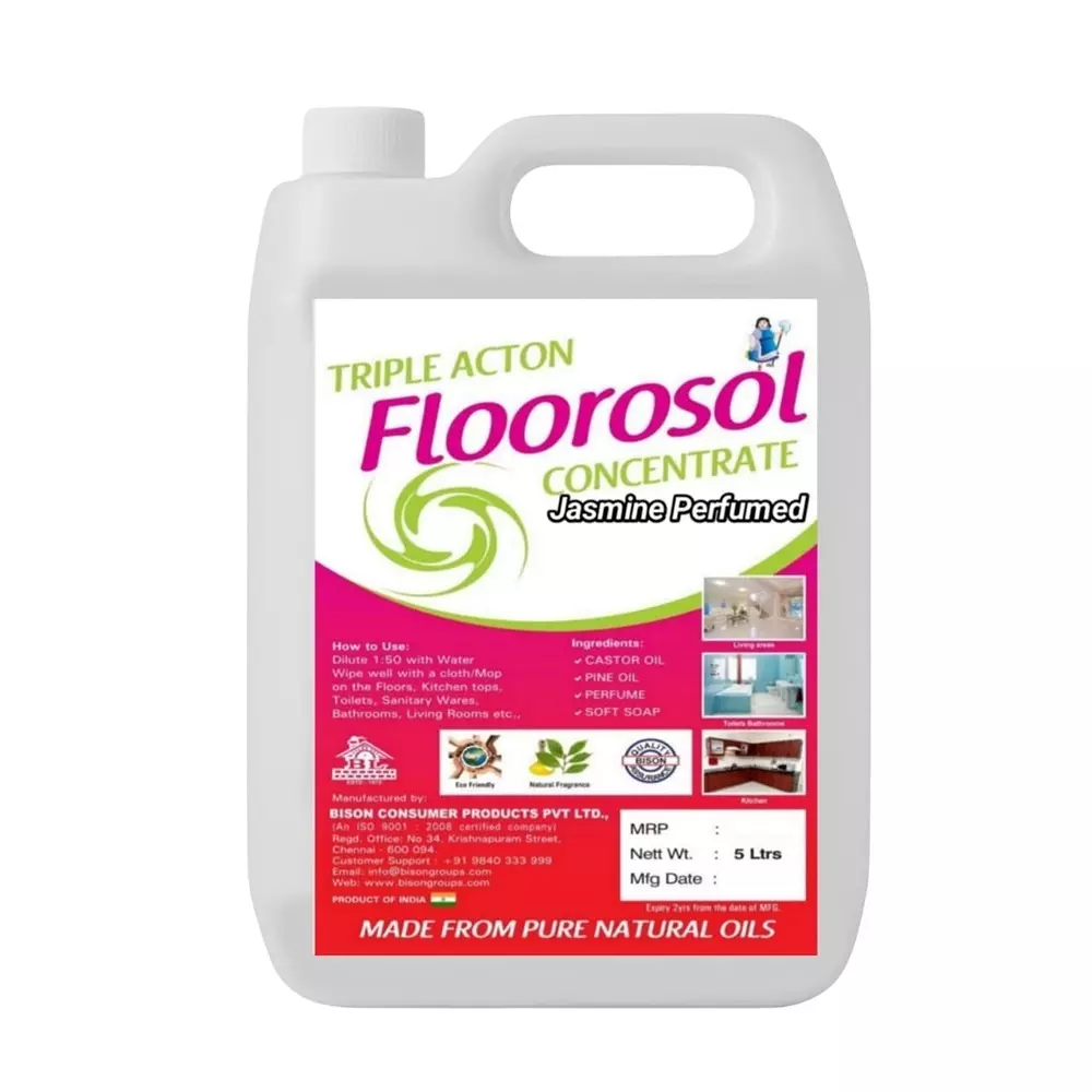 Bison Floorosol Concentrate Floor Cleaner Liquid Jasmin 5 L Can for Floors Cleaning