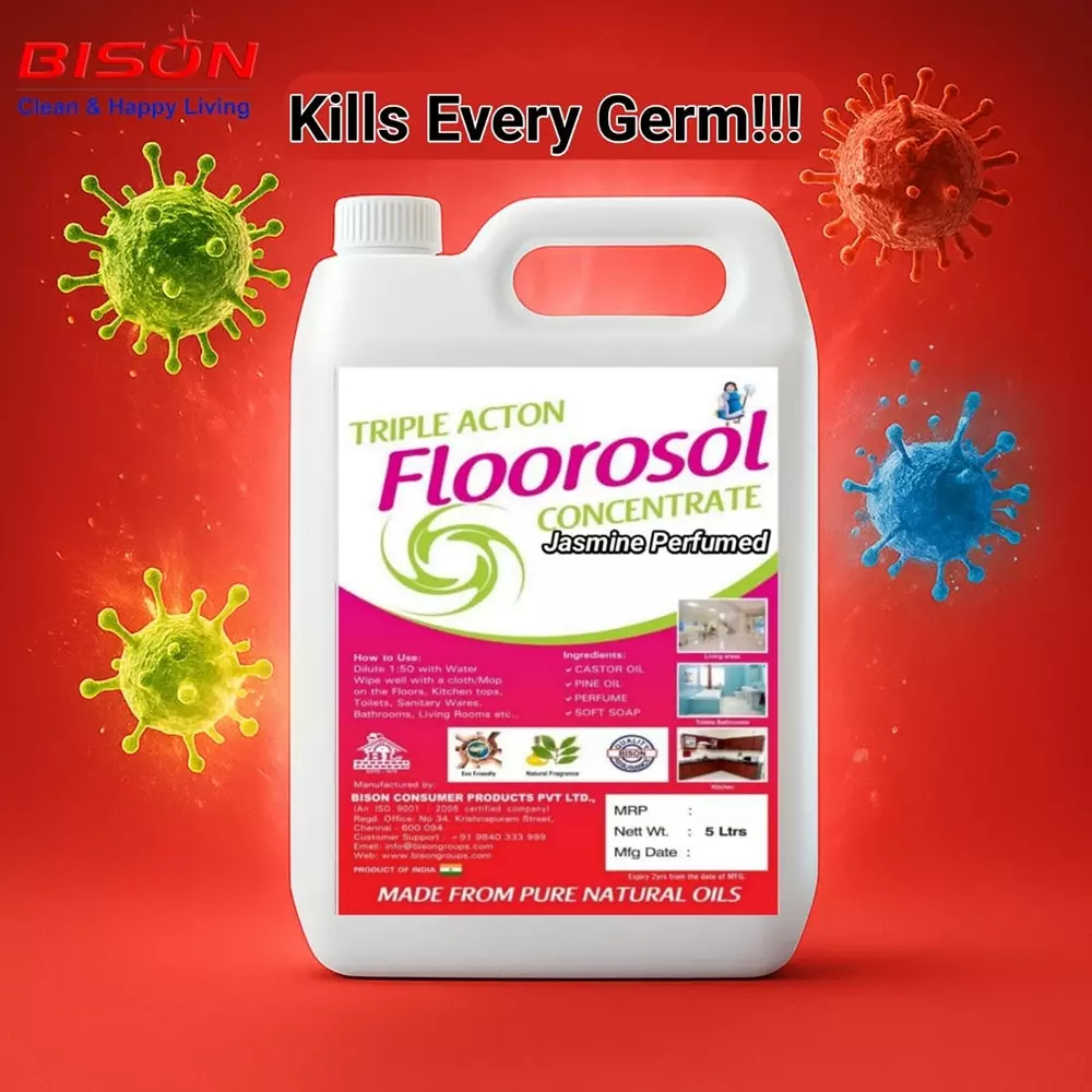 Bison Floorosol Concentrate Floor Cleaner Liquid Jasmin 5 L Can for Floors Cleaning