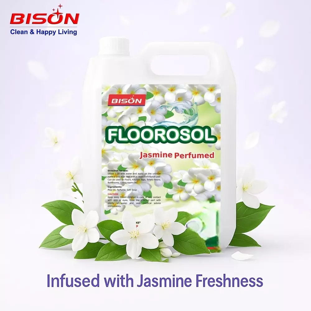Bison Floorosol Concentrate Floor Cleaner Liquid Jasmin 5 L Can for Floors Cleaning
