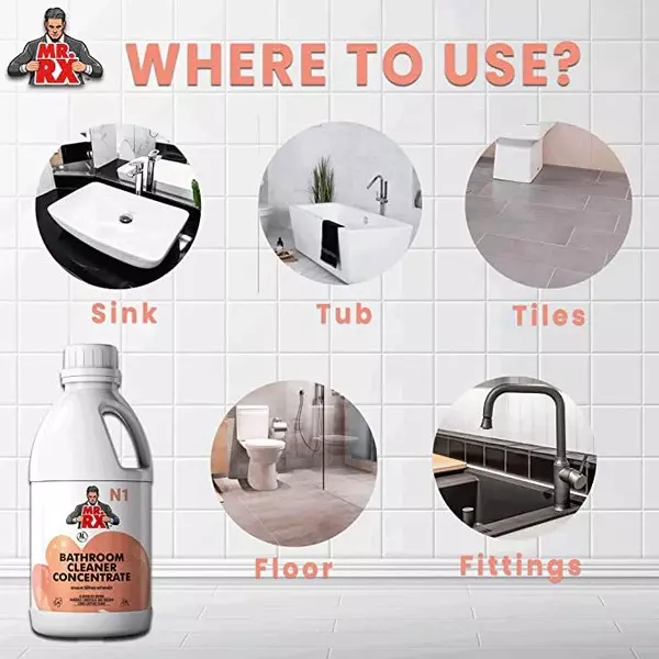 Mr. RX N1 Bathroom Concentrate Cleaner 1 L Bottle Liquid Fresh & Pleasant Aroma for Sink, Tub, Tile & Floor