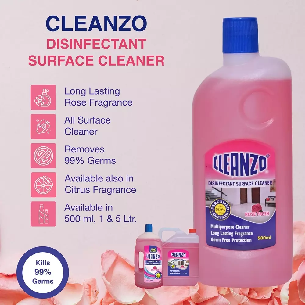 cleanzo-disinfectant-surface-sanitizer-10x-formula-kills-germs-pink-floral-rose-fragrance-liquid-form-500-ml-bottle-packaging-type