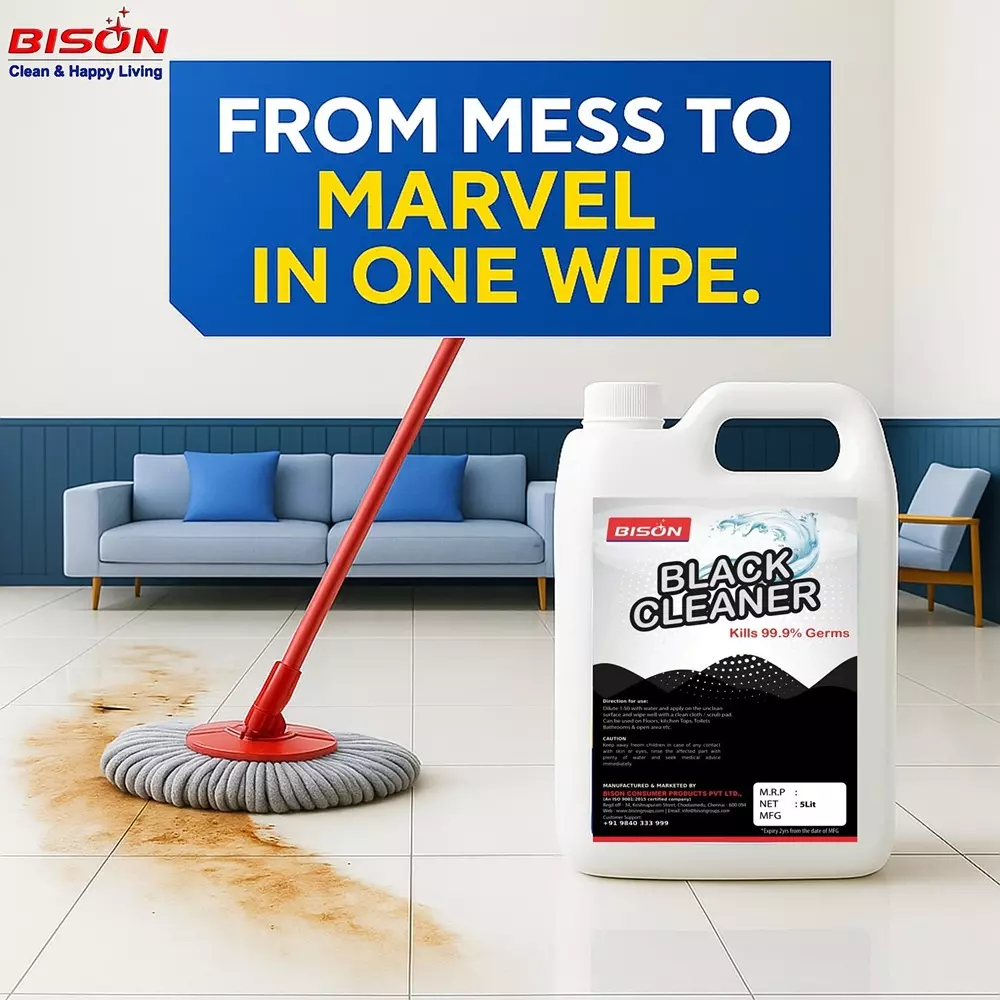 Bison Black Cleaner Liquid 5 L Can for Floors Cleaning