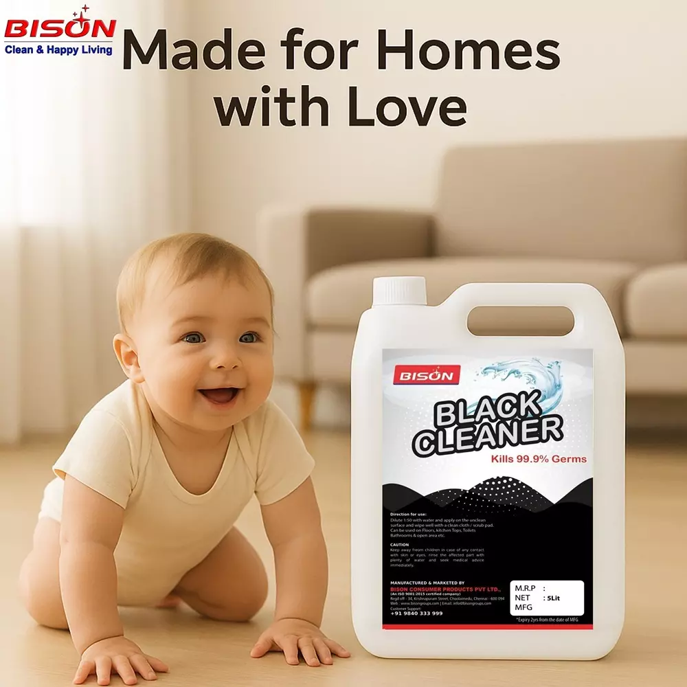 Bison Black Cleaner Liquid 5 L Can for Floors Cleaning