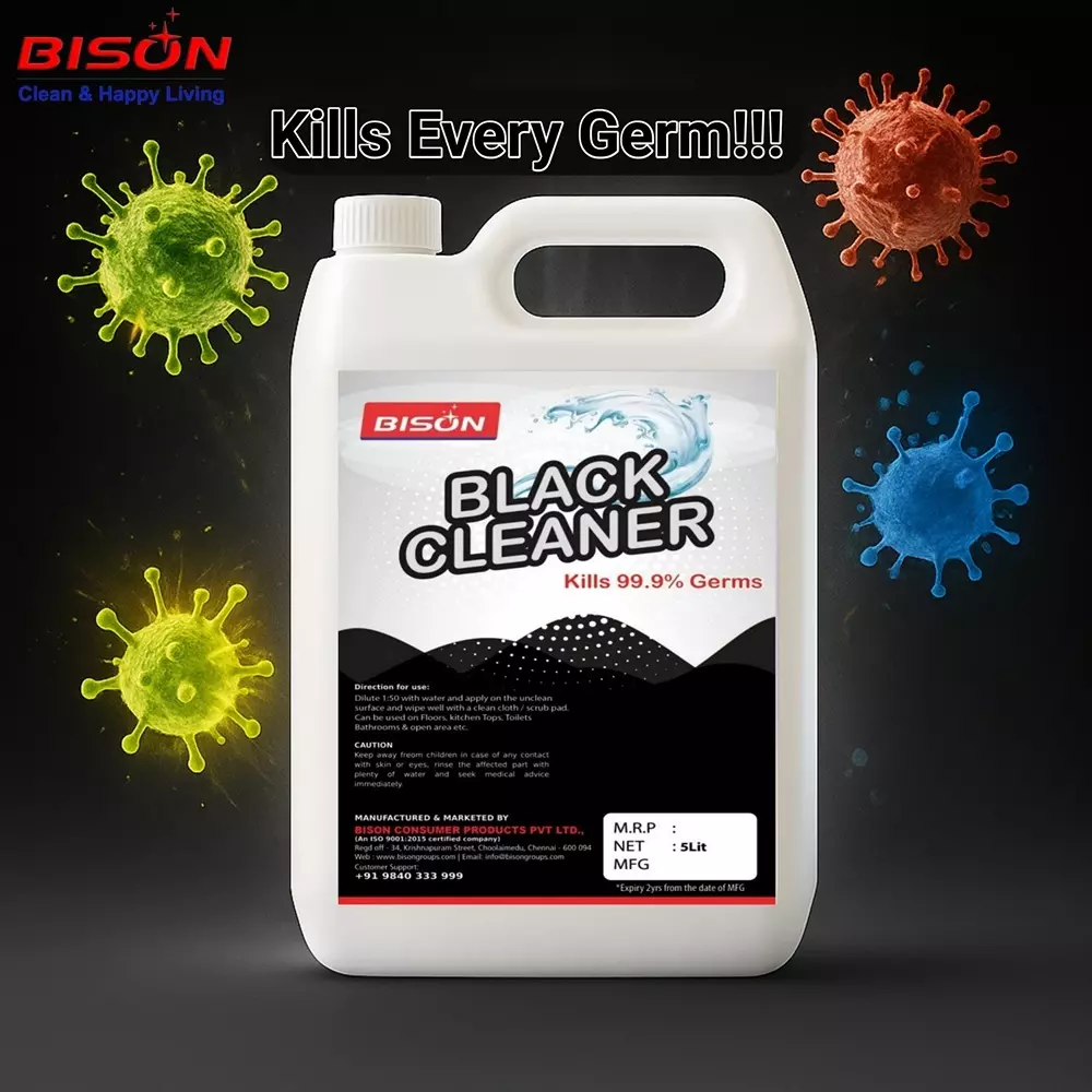 Bison Black Cleaner Liquid 5 L Can for Floors Cleaning
