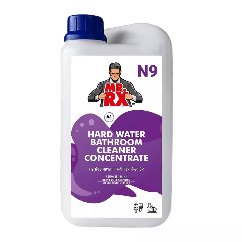 Mr. RX N9 Hard Water Bathroom Concentrate Cleaner 5 L Can Liquid Fresh for Sink, Tub, Tile & Floor