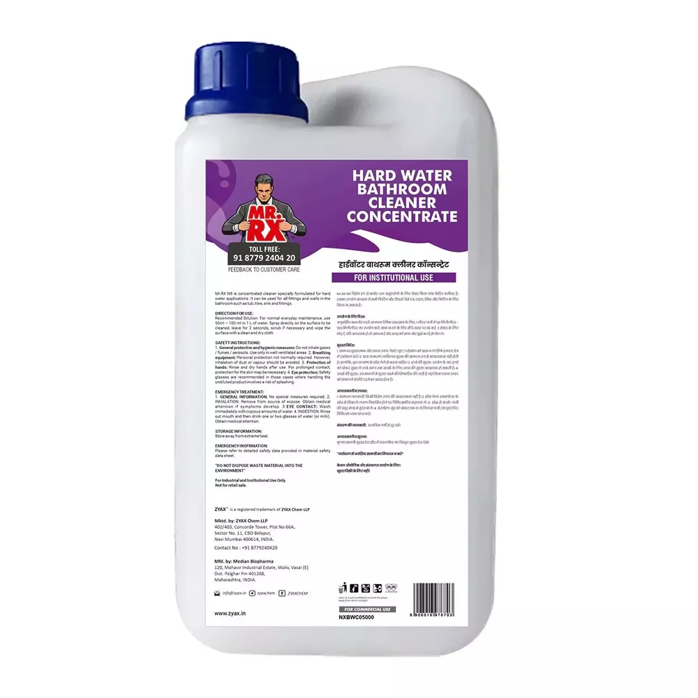 Mr. RX N9 Hard Water Bathroom Concentrate Cleaner 5 L Can Liquid Fresh for Sink, Tub, Tile & Floor