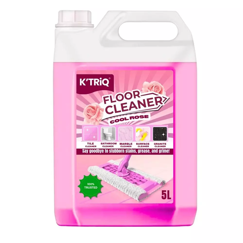 K TRiQ Floor Cleaner 5 L Can Liquid Cool Rose for Industrial & Commercial Use, K7 (Pack of 2 Pcs)