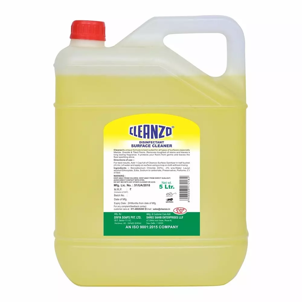 Cleanzo Disinfectant Surface & Floor Cleaner 5 L Citrus Cleaner Fragrance For All Floor Cleaner Mops