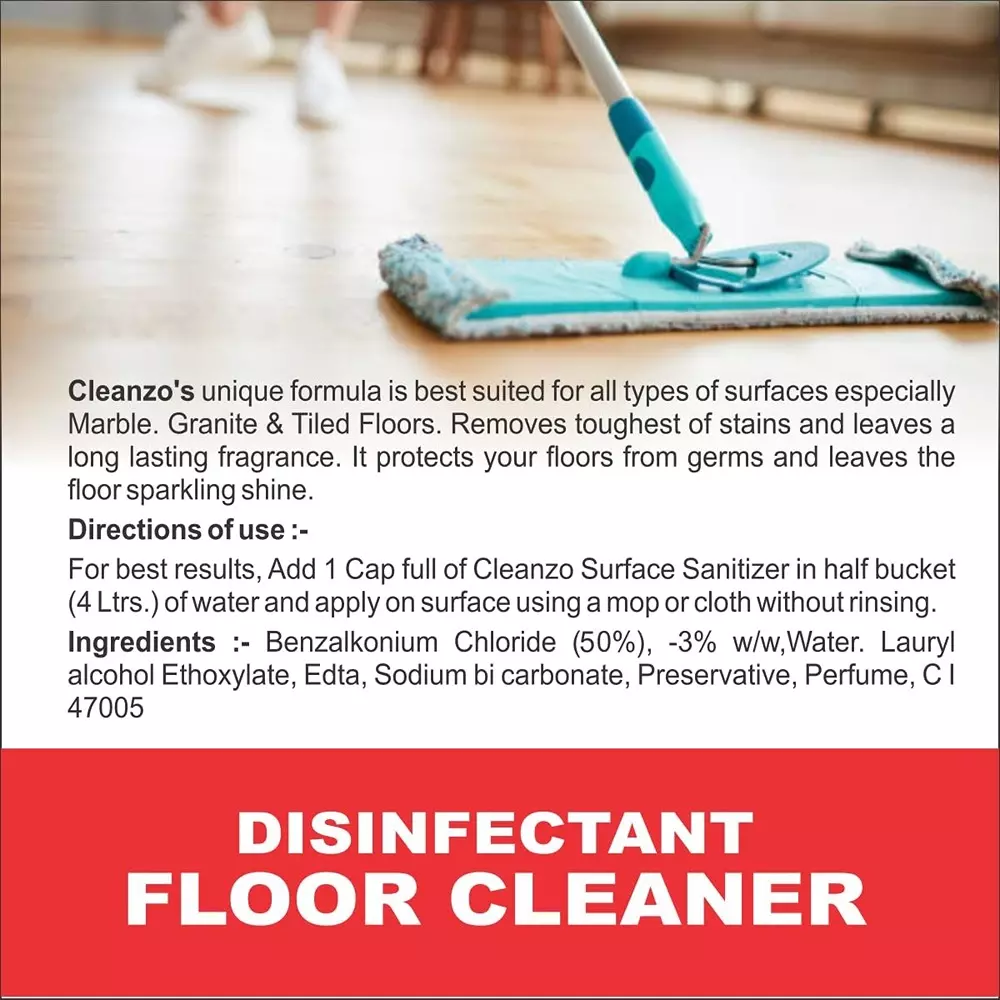 Cleanzo Disinfectant Surface & Floor Cleaner 5 L Citrus Cleaner Fragrance For All Floor Cleaner Mops