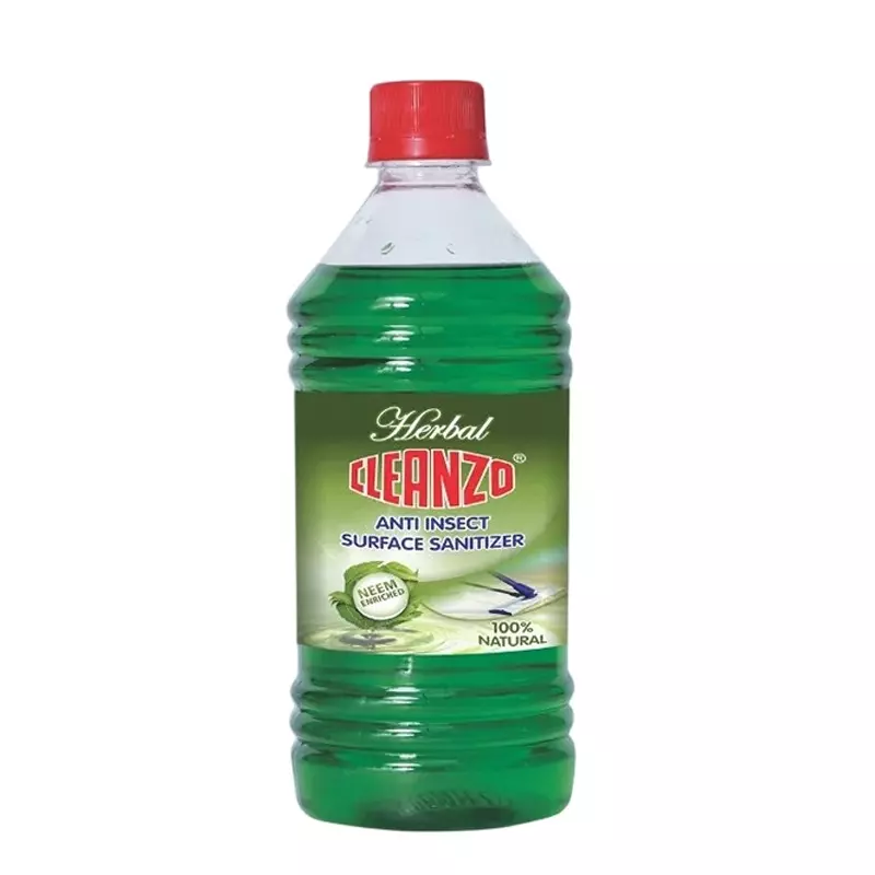 Cleanzo Herbal Floor Cleaner Sanitizer Green Neem Fragrance Liquid Form 500 ml Bottle Packaging Type