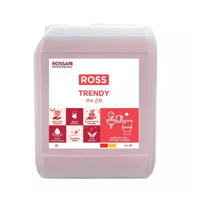 Ross Multipurpose Restroom Destainer Liquid Pleasant Fragrance 5 L Can, ROSS TRENDY