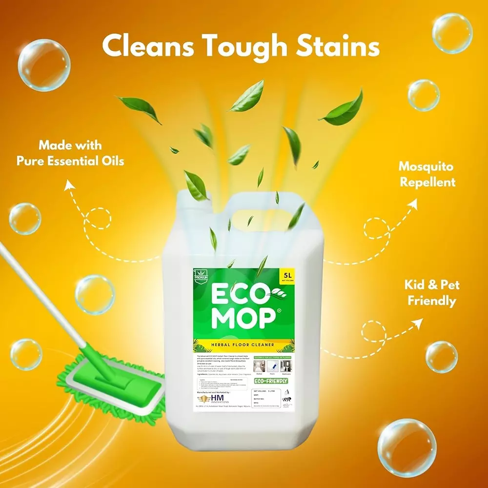 ECO MOP 5 L Floor Cleaner Natural Fragrance Phenyl Made With Essential Oils Removes Stains (Pack of 4)