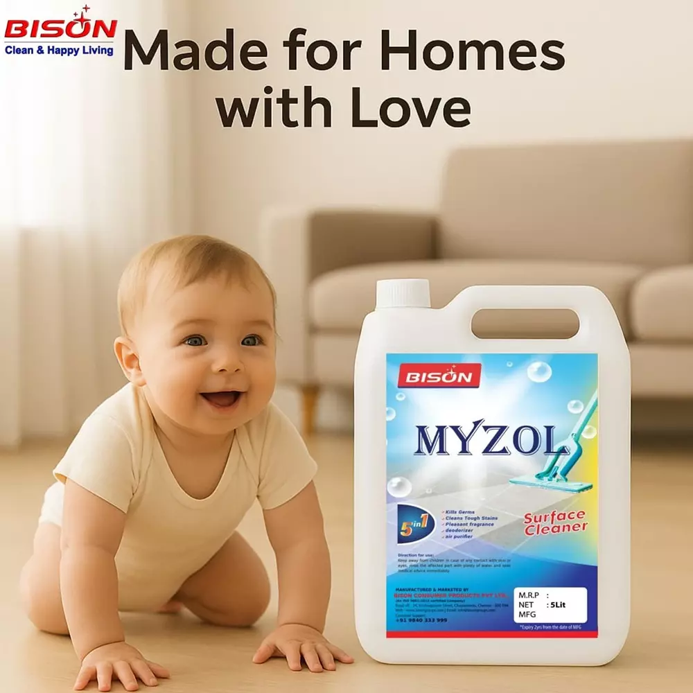 Bison Myzol Floor Cleaner Liquid Classic 5 L Can for Floors Cleaning