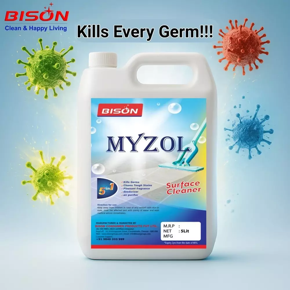 Bison Myzol Floor Cleaner Liquid Classic 5 L Can for Floors Cleaning