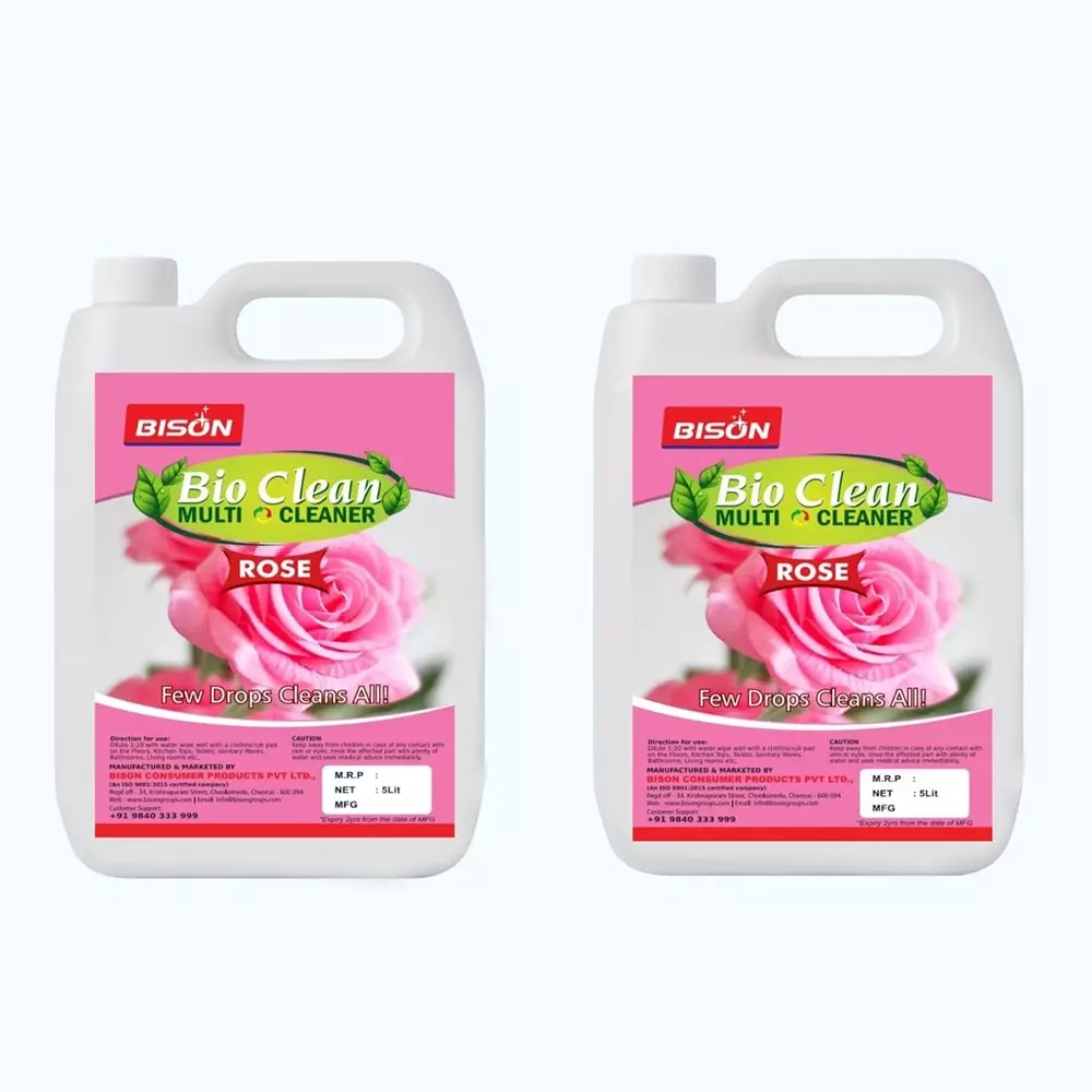Bison Bio Clean Multi Cleaner Liquid Rose 5 L Can for Floors Cleaning