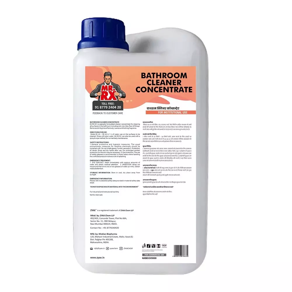 Mr. RX N1 Bathroom Concentrate Cleaner 5 L Can Liquid Fresh & Pleasant Aroma for Sink, Tub, Tile & Floor