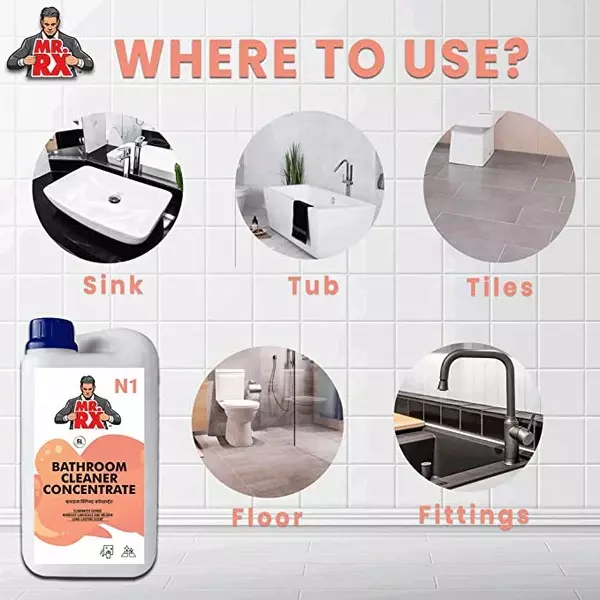 Mr. RX N1 Bathroom Concentrate Cleaner 5 L Can Liquid Fresh & Pleasant Aroma for Sink, Tub, Tile & Floor
