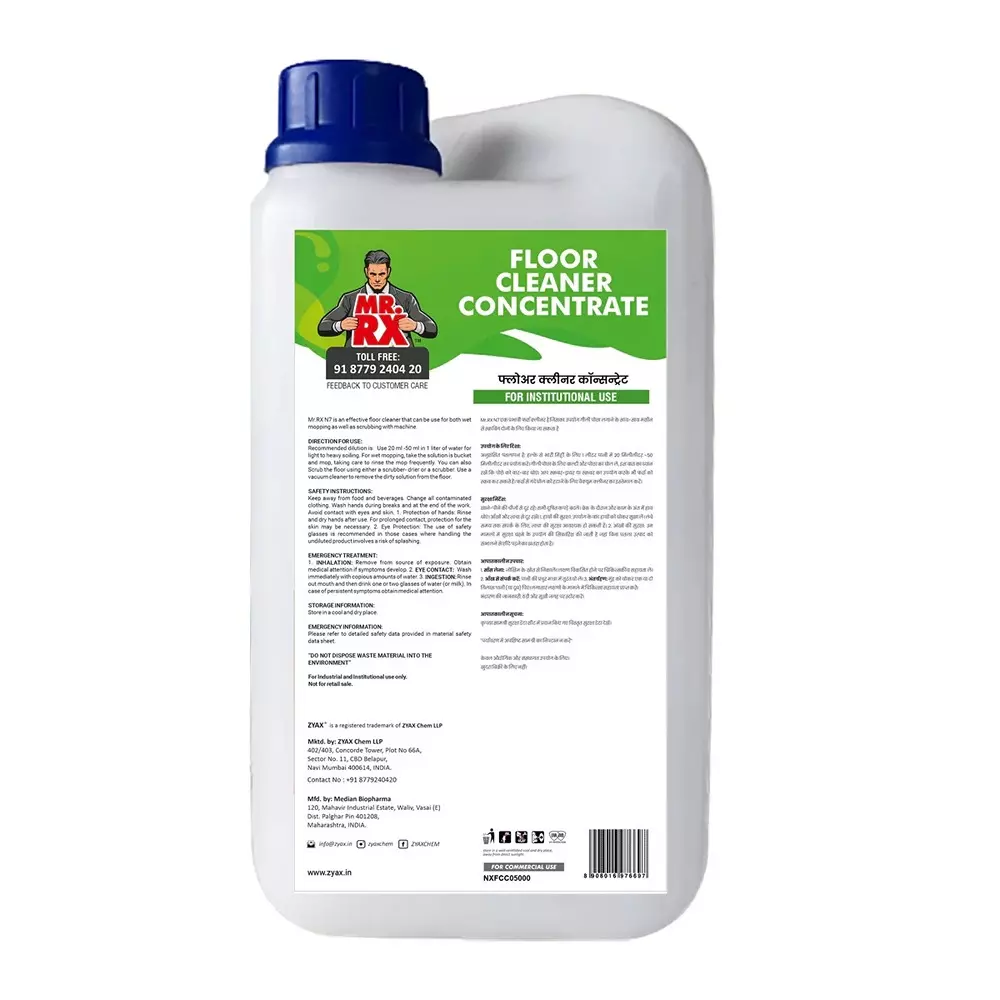 Mr. RX N7 Floor Concentrate Cleaner 5 L Can Liquid Fresh for Tile, Marble & Vinyl Flooring