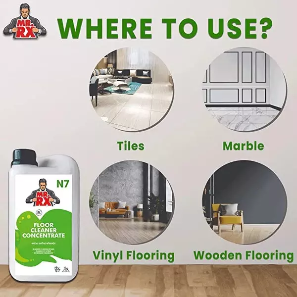 Mr. RX N7 Floor Concentrate Cleaner 5 L Can Liquid Fresh for Tile, Marble & Vinyl Flooring