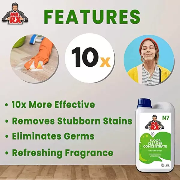 Mr. RX N7 Floor Concentrate Cleaner 5 L Can Liquid Fresh for Tile, Marble & Vinyl Flooring