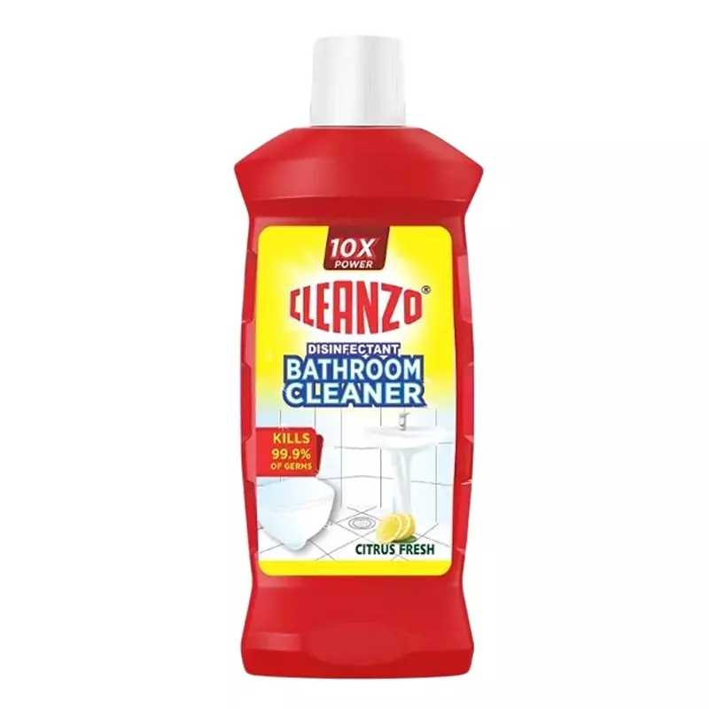 Cleanzo Bathroom Cleaner Red Citrus Fresh Fragrance Liquid Form 500 ml Bottle Packaging Type