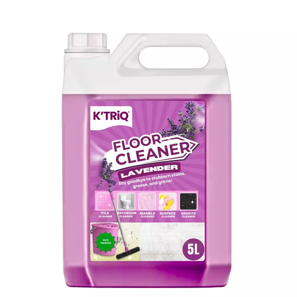 K TRiQ Floor Cleaner 5 L Can Liquid Lavender for Industrial & Commercial Use, K7