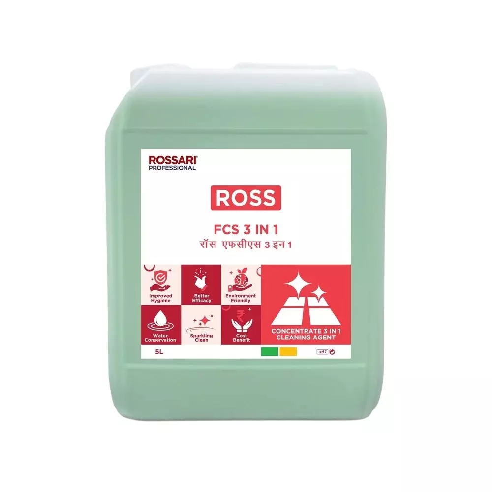 Ross Floor Cleaning, Dish Washing, And Hand Washing 3 In 1 Liquid Fresh Fragrance 5 L Can, ROSS FCS 3 IN 1