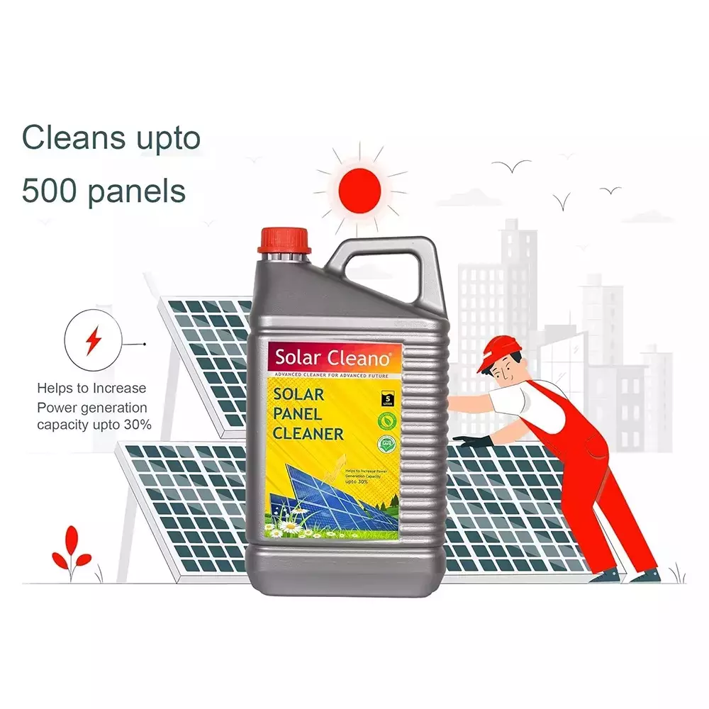 Solar Cleano 5 L Solar Panel Cleaner Delusion Ratio 1:50 Cleans upto 500 Panels (Pack of 4)