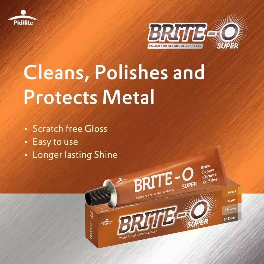 Brite-O Super Rust & Stain Remover Polish 25 g Tube for Brass, Copper, Chrome & Silver (Pack of 6)