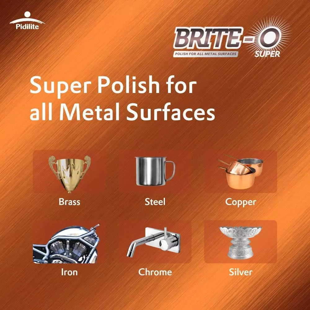 Brite-O Super Rust & Stain Remover Polish 25 g Tube for Brass, Copper, Chrome & Silver (Pack of 6)