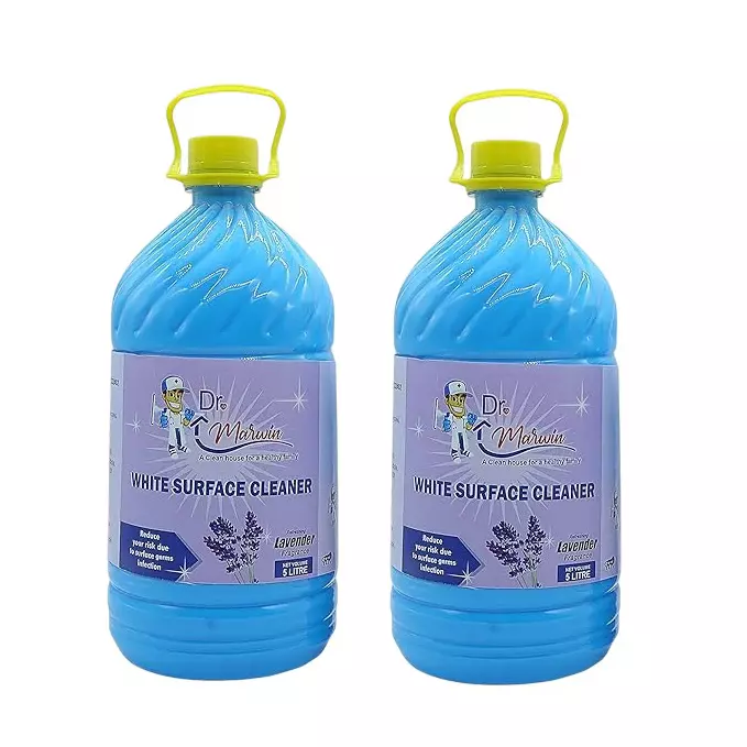 Dr. Marwin Phenyl Combo White (5 L Can + 5 L Bottle) Lavender for Home, School & Hospitals