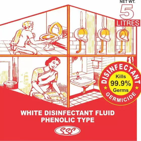 Cleanzo Phenyle 5 L White For Remove Germs, Dirt & Bacteria 99.99%