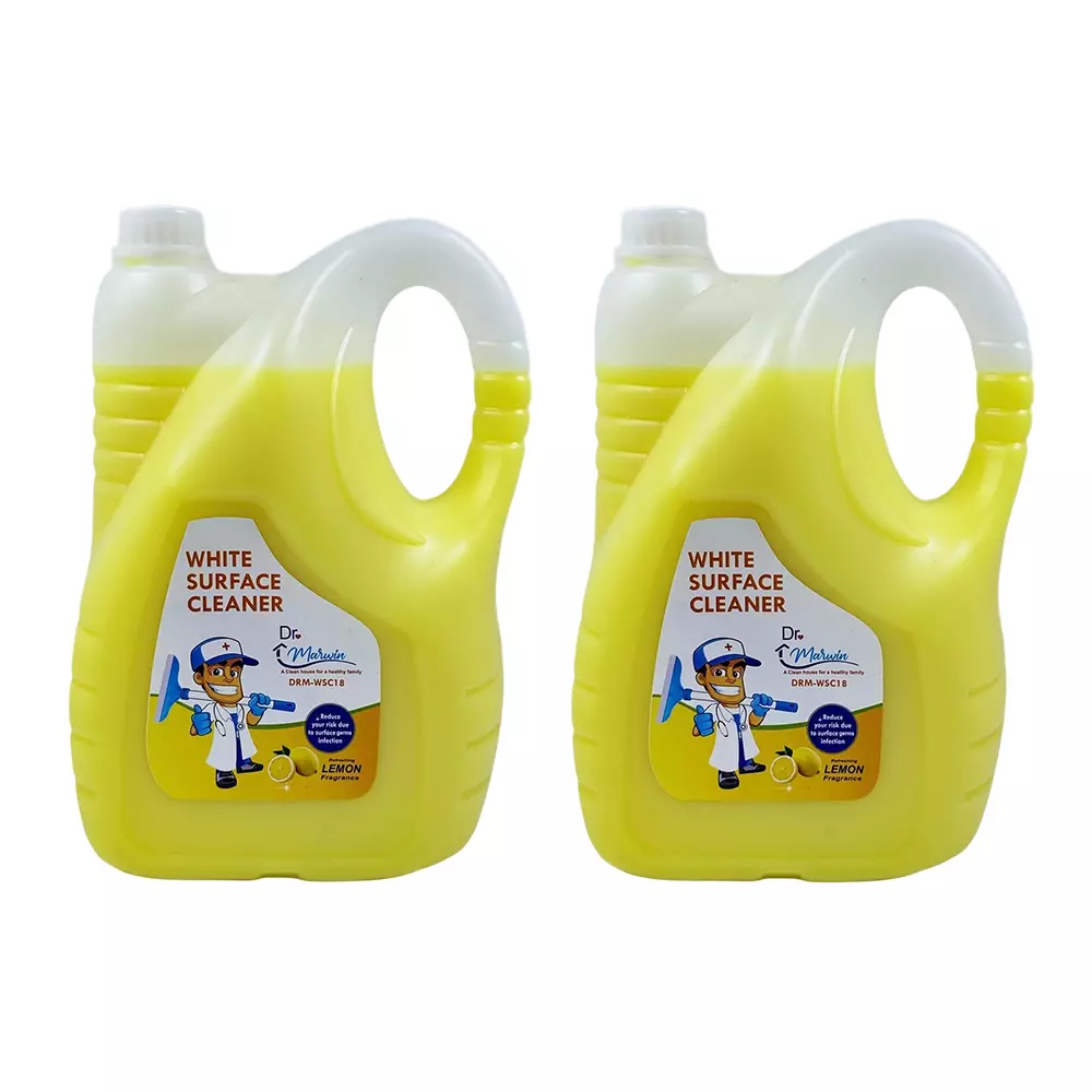 Dr. Marwin Phenyl Combo White (5 L Can + 5 L Bottle) Lemon for Home, School & Hospitals