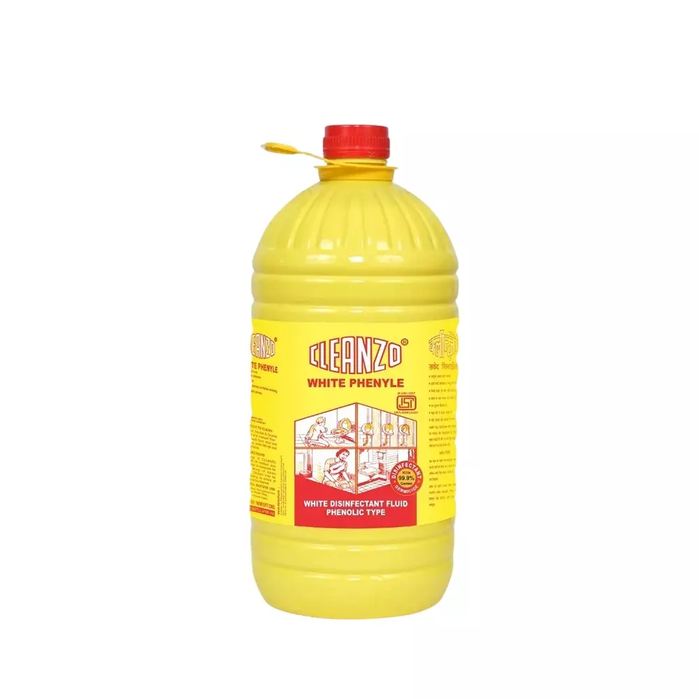 Cleanzo White Phenyl White Standard Phenyl Fragrance Liquid Form 5 L Bottle Packaging Type